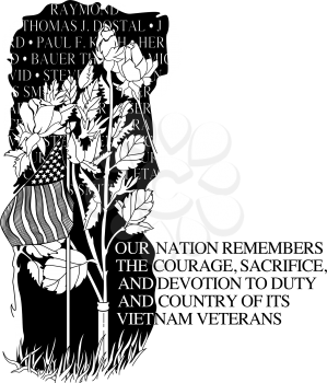 Royalty Free Clipart Image of a Vietnam Veteran Memorial