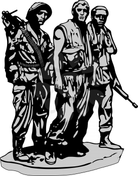 Royalty Free Clipart Image of a Vietnam Memorial