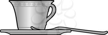 Royalty Free Clipart Image of a Teacup and Saucer