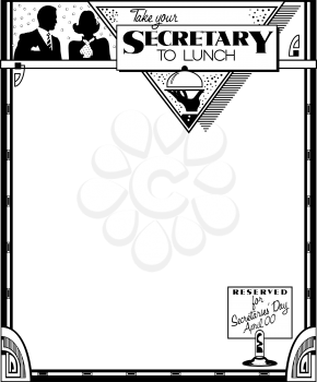 Royalty Free Clipart Image of a Frame for Secretary Day