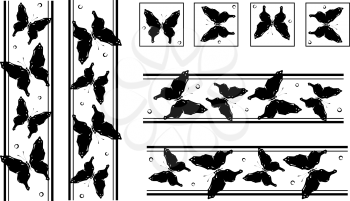 Royalty Free Clipart Image of Butterfly Borders