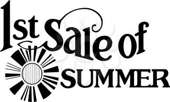 Royalty Free Clipart Image of the First Sale of Summer Banner