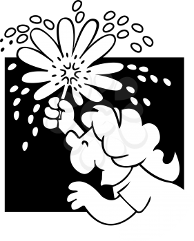 Royalty Free Clipart Image of a Little Girl With a Sparkler