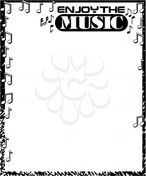 Royalty Free Clipart Image of an Enjoy the Music Frame