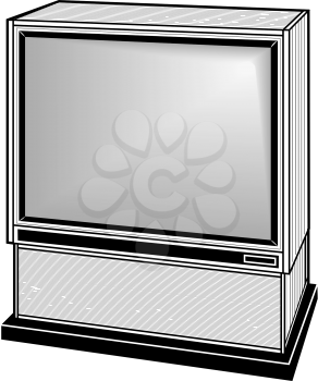 Royalty Free Clipart Image of a Big Screen TV