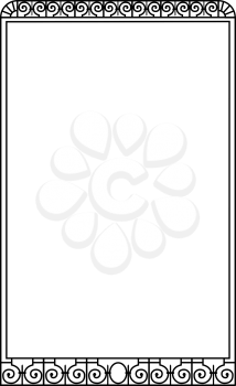 Royalty Free Clipart Image of a Wrought Iron Frame
