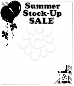 Royalty Free Clipart Image of a Summer Stock-Up Sale