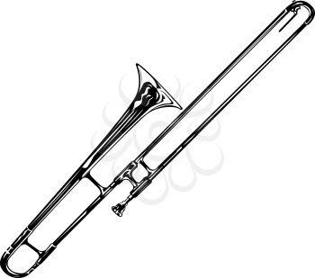 Royalty Free Clipart Image of a Trombone
