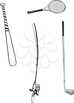 Royalty Free Clipart Image of Sporting Equipment