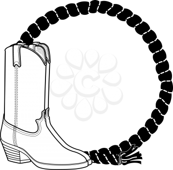 Royalty Free Clipart Image of a Boot and Rope
