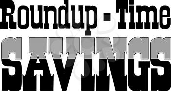 Royalty Free Clipart Image of Roundup Time Savings