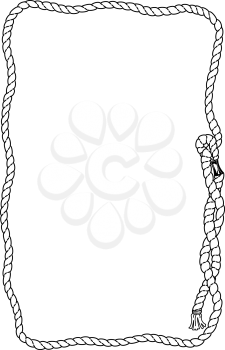 Royalty Free Clipart Image of a Rope Frame