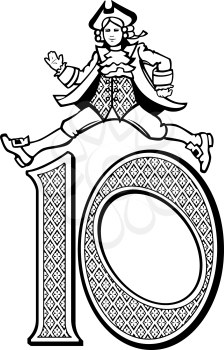 Royalty Free Clipart Image of One of the 10 Lords