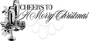Royalty Free Clipart Image of a Merry Christmas Toast