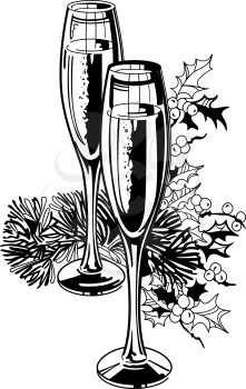 Royalty Free Clipart Image of Champagne Glasses