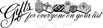 Royalty Free Clipart Image of a Gift Ad Starter