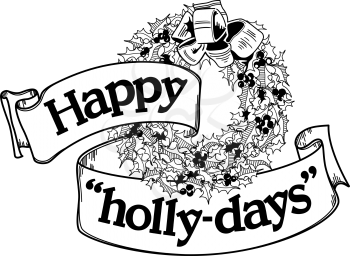 Royalty Free Clipart Image of Happy Holly-Days