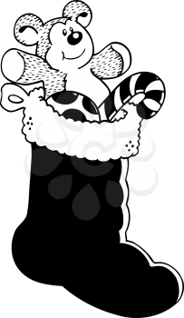 Royalty Free Clipart Image of a Stuffed Stocking