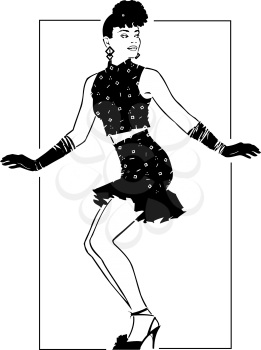 Royalty Free Clipart Image of a Dancing Woman