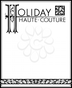 Royalty Free Clipart Image of a Holiday Fashion Ad Starter