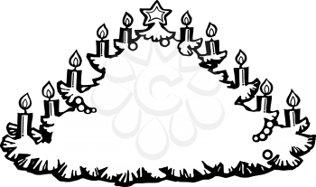 Royalty Free Clipart Image of a Christmas Tree With Candles