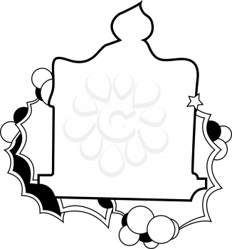 Royalty Free Clipart Image of a Candle Frame With Holly