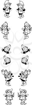 Royalty Free Clipart Image of Elves