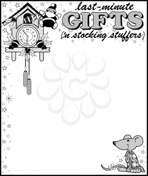Royalty Free Clipart Image of an Ad Starter With a  Clock and a Mouse