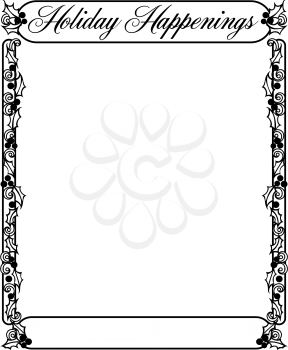 Royalty Free Clipart Image of a Holly Frame