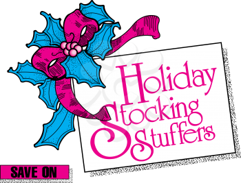 Royalty Free Clipart Image of a Stocking Stuffer Sale Ad