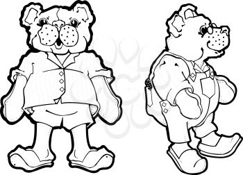 Royalty Free Clipart Image of Dressed Bears