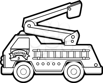 Royalty Free Clipart Image of a Toy Firetruck