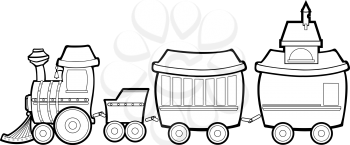 Royalty Free Clipart Image of a Toy Train