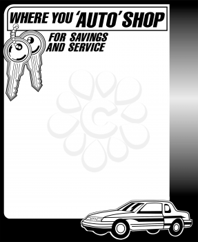 Royalty Free Clipart Image of an Auto Repair Business Ad Starter
