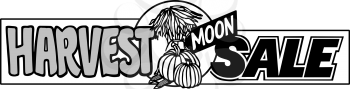 Royalty Free Clipart Image of a Harvest Moon Sale Header