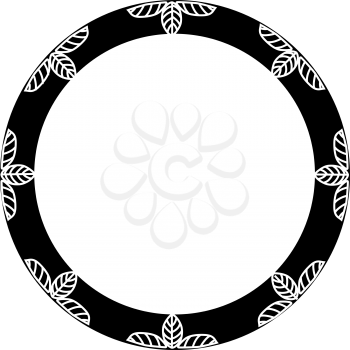 Royalty Free Clipart Image of a Circular Leaf Frame