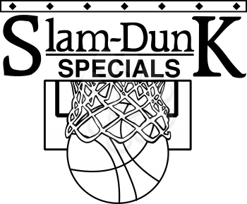 Royalty Free Clipart Image of an Ad Starter With a Basketball Theme