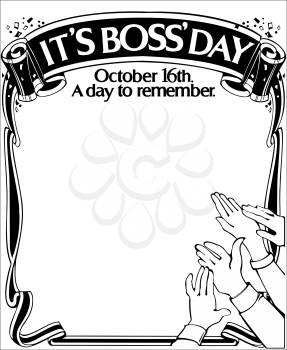 Royalty Free Clipart Image of a Boss's Day Ad Starter