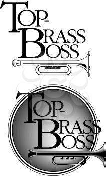 Royalty Free Clipart Image of Top Brass Boss