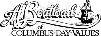 Royalty Free Clipart Image of a Columbus Day Ad Starter