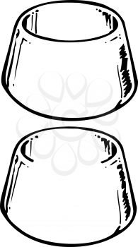 Royalty Free Clipart Image of Dog Dishes