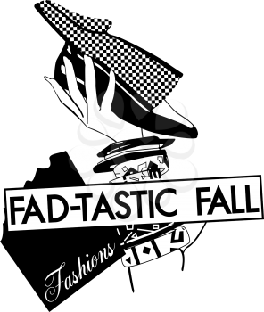 Royalty Free Clipart Image of a Fall Fashion Ad