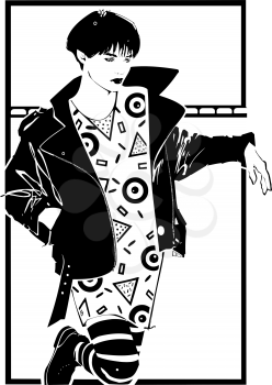 Royalty Free Clipart Image of a Woman in a Jacket