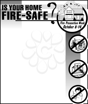 Royalty Free Clipart Image of a Fire Safety Ad Starter
