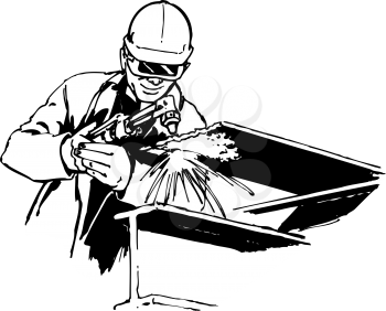 Royalty Free Clipart Image of a Welder