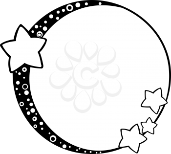 Royalty Free Clipart Image of a Moon and Stars