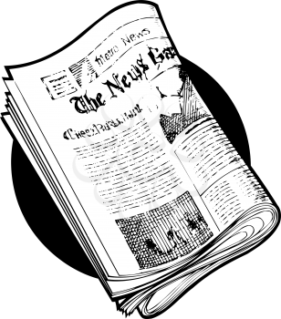 Royalty Free Clipart Image of a Folded Newspaper