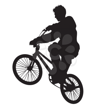 Royalty Free Clipart Image of a Guy Riding a Bike
