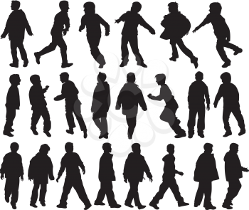 Royalty Free Clipart Image of Silhouetted People