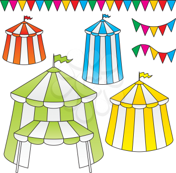 Royalty Free Clipart Image of a Set of Circus Tents